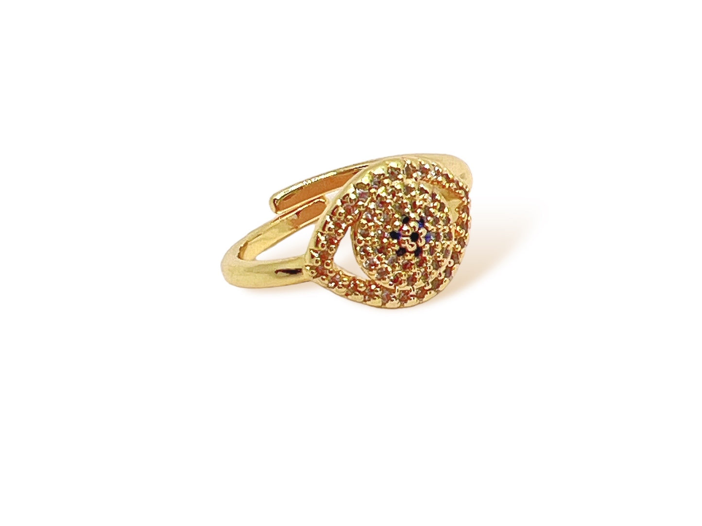 Diamond Zircon Evil Eye Ring - Full Diamond