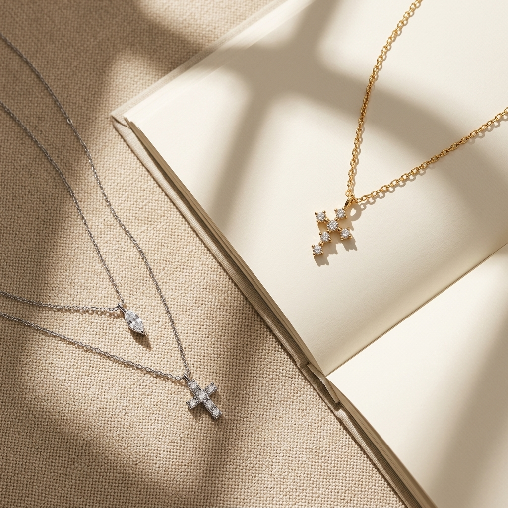 Mini Grace Cross Necklace_Gold