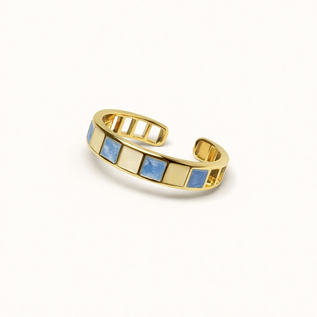 Azure Tile Band Ring