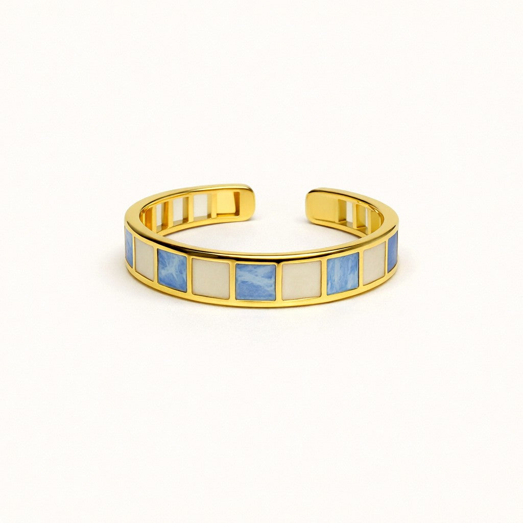 Azure Tile Band Ring
