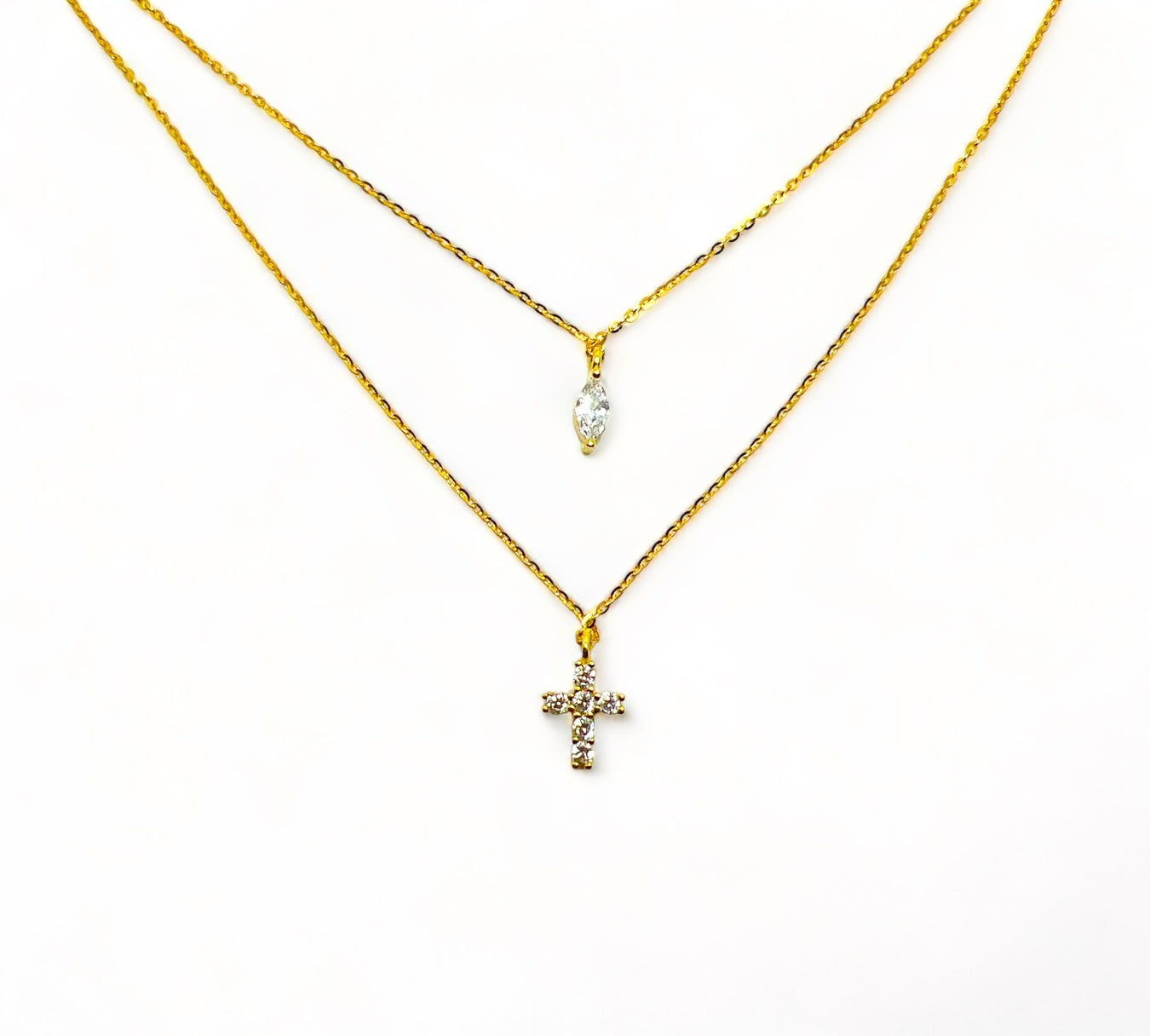 Mini Diamond Cross Necklace