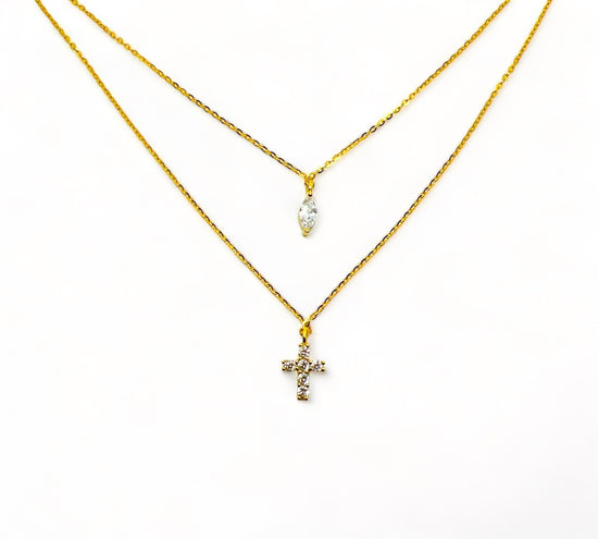 Mini Diamond Cross Necklace