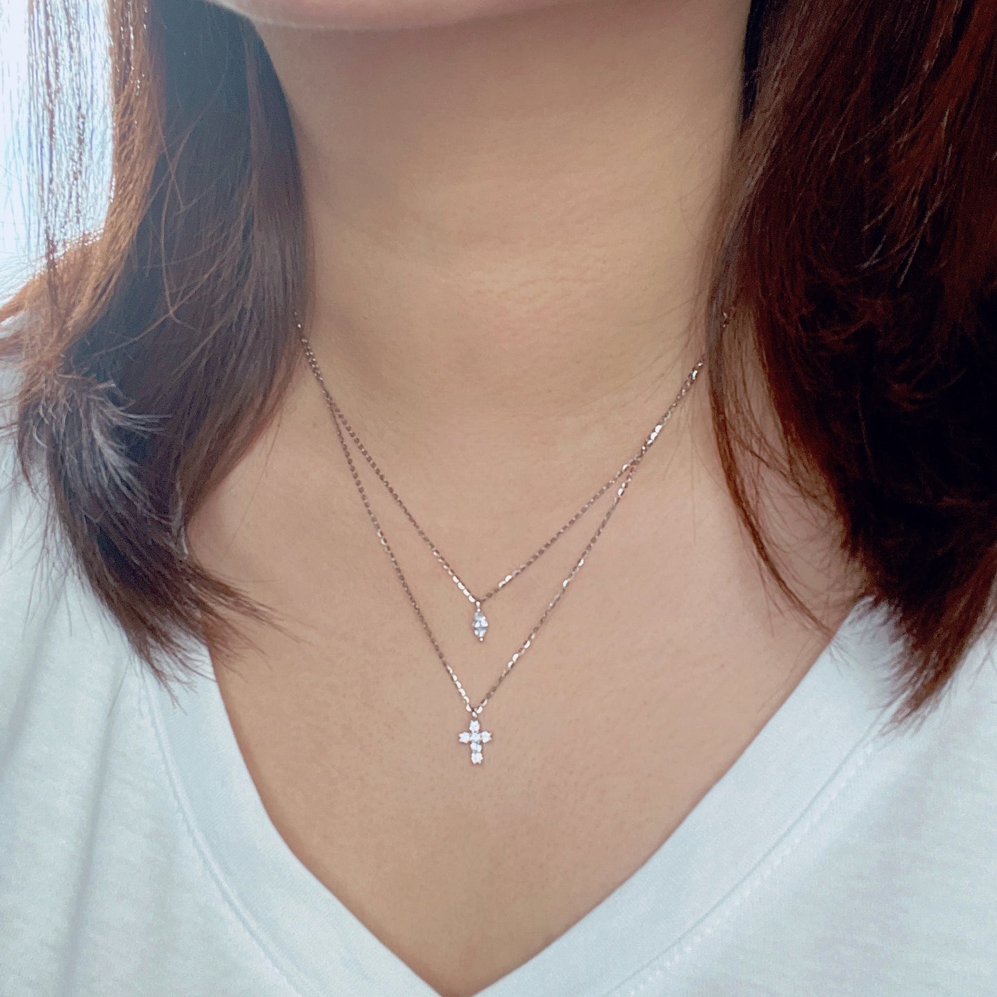 Mini Diamond Cross Necklace