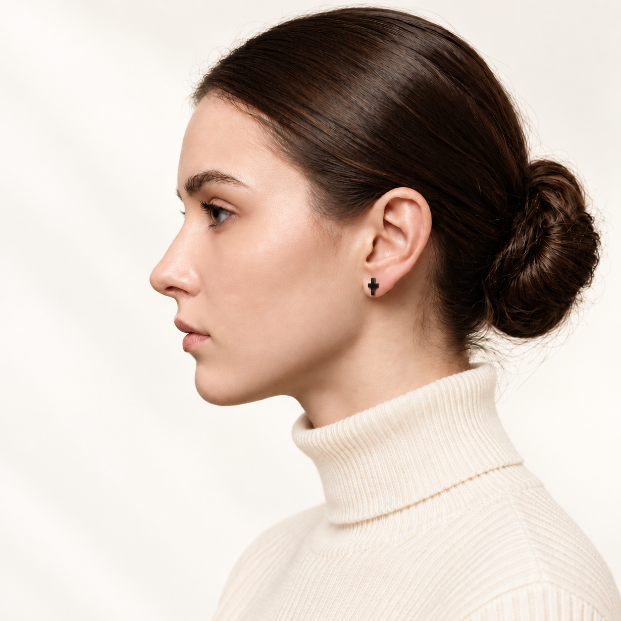 Black Cross Stud Earrings Set