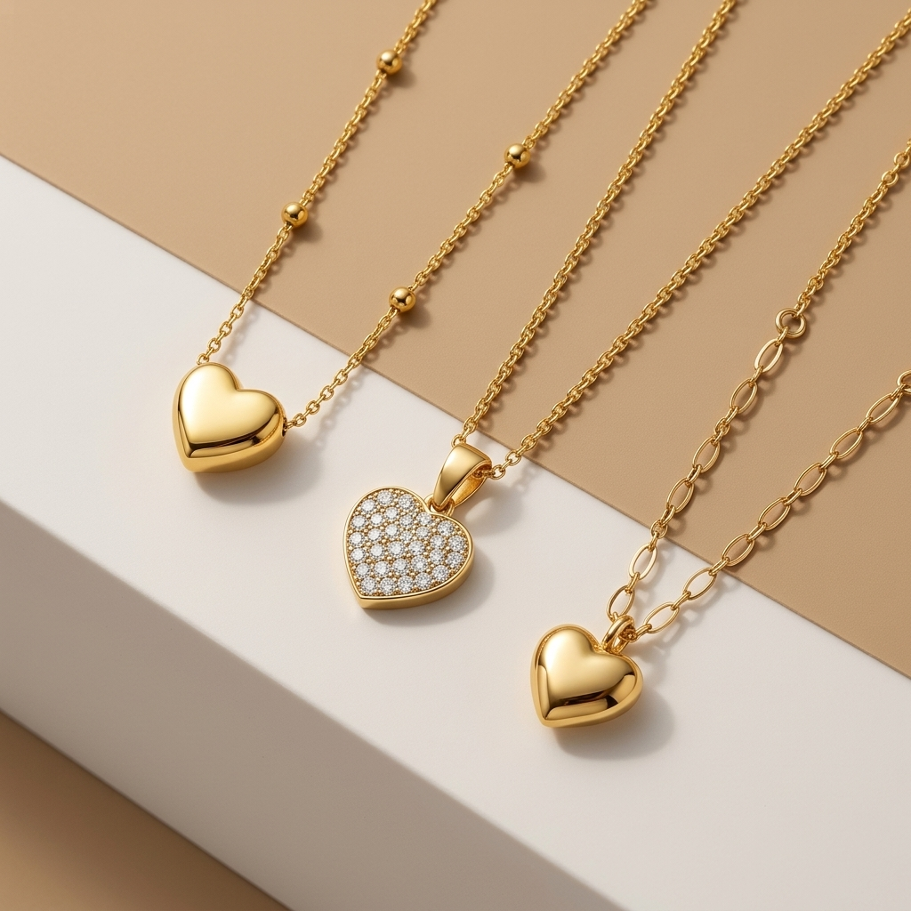 Featuring a polished heart-shaped pendant suspended from a delicate beaded chain, this elegant piece brings effortless sophistication to every outfit. Whether you're dressing up for a special occasion or adding a romantic touch to your everyday style, it's a necklace you'll reach for again and again.

