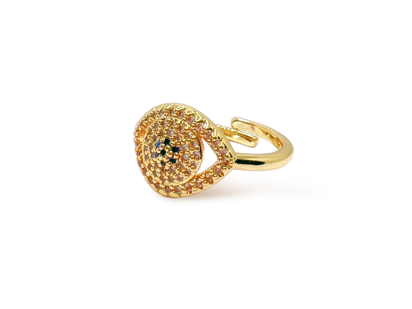 Diamond Zircon Evil Eye Ring - Full Diamond