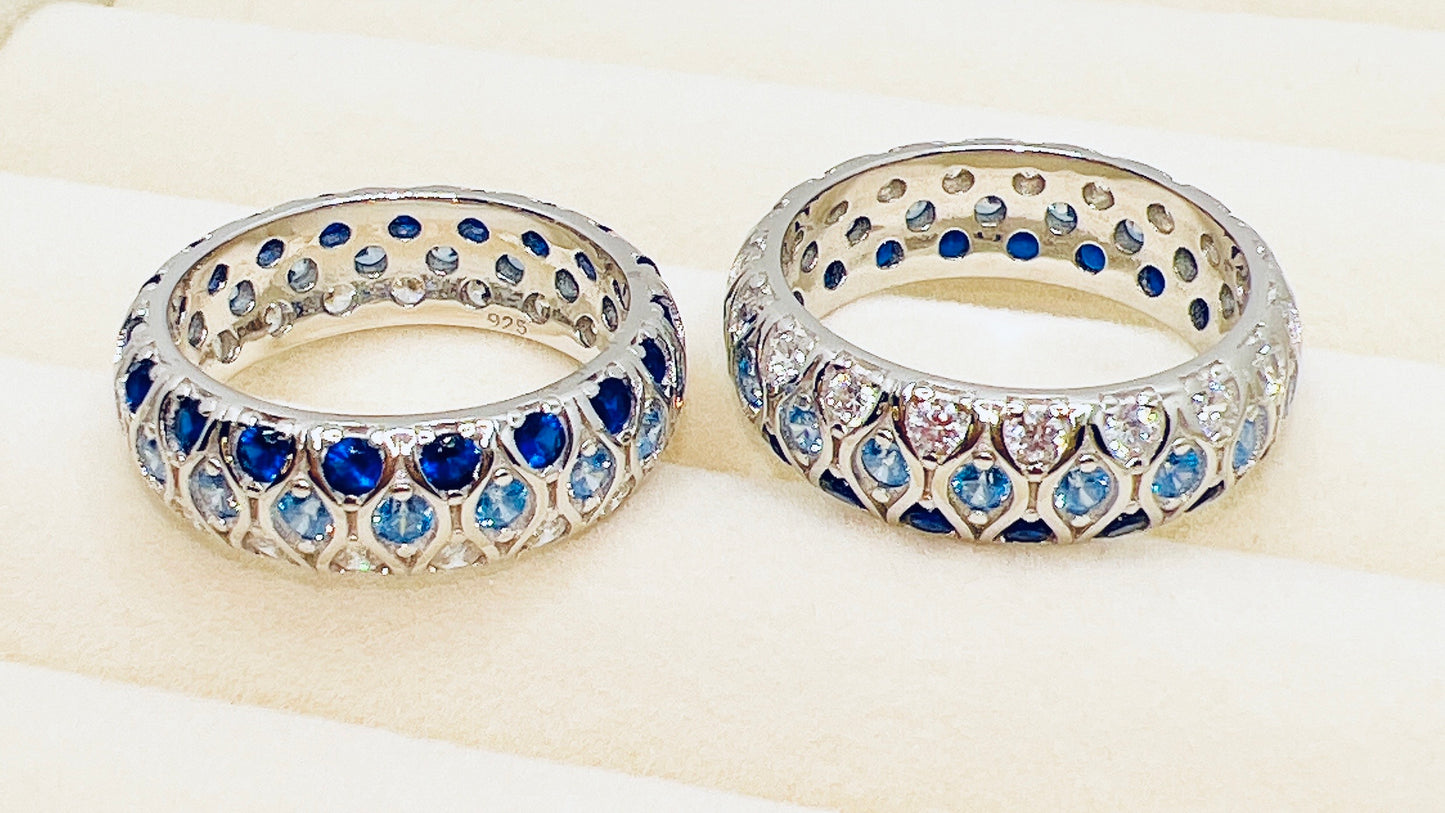 Sterling Silver Colored Blue Fine Jewelry Rings