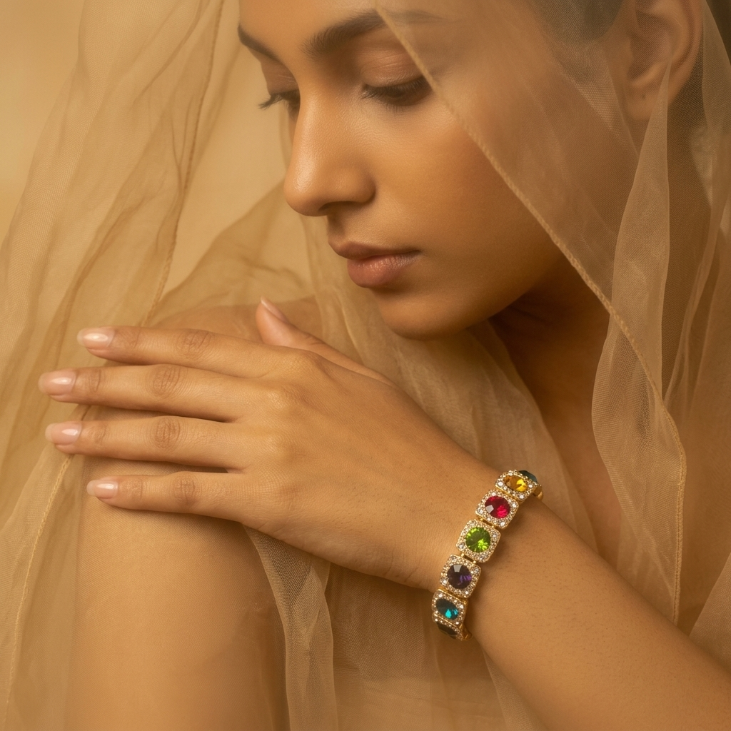 Rainbow Crystal Stretch Bracelet