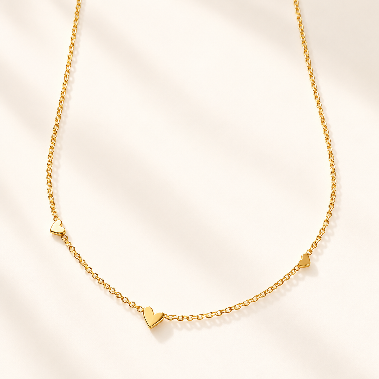 Heartline Necklace – Gold Triple Heart Necklace