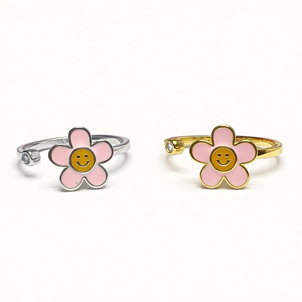 Smile Bloom Spin Ring Collection - Silver Smile Bloom Ring