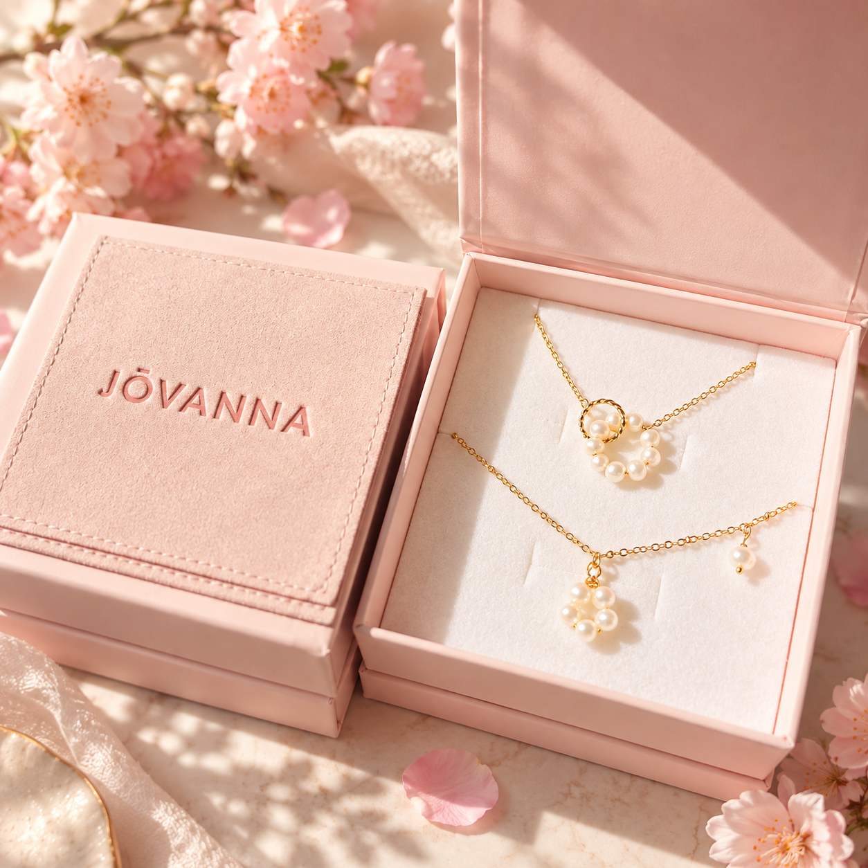 JOVANNA Blush_Jewelry_Boxes_and_Pearl_Necklace SETS