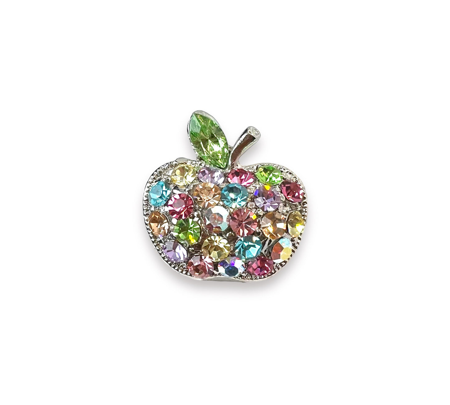 Crystal Damond Apple Brooch