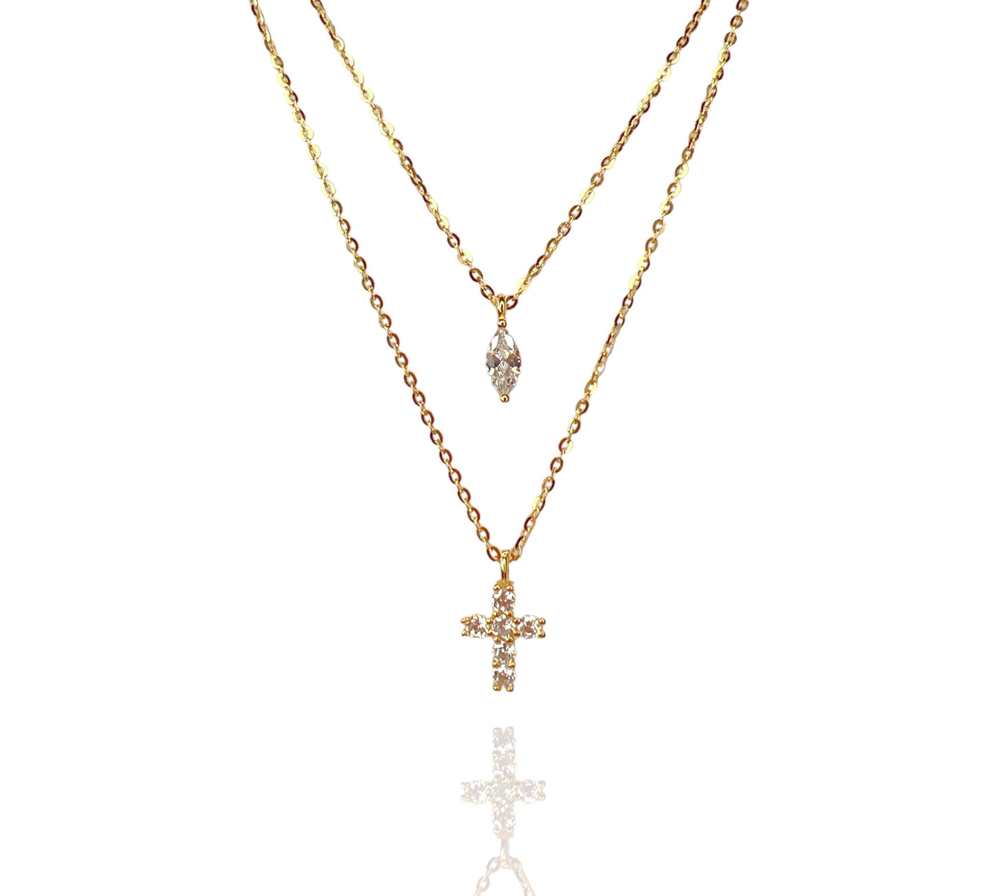 Mini Diamond Cross Necklace