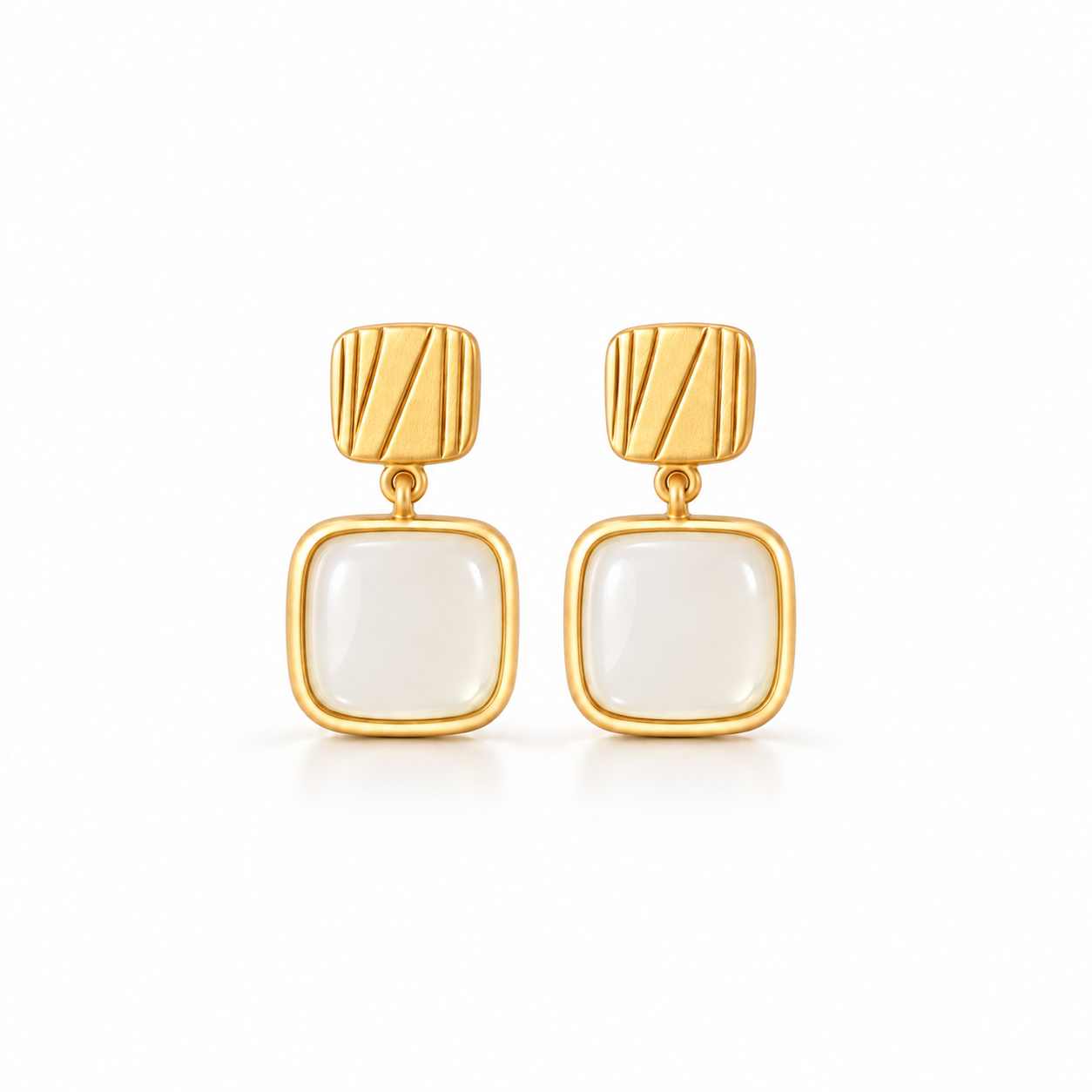 Cornerstone Earrings – Milk White