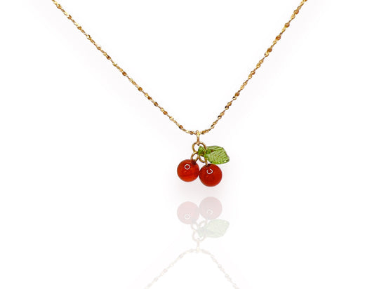 Glass Cherry Necklace