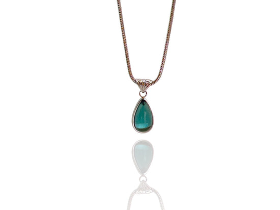 Crystal Tears Necklace - Aqua Blue