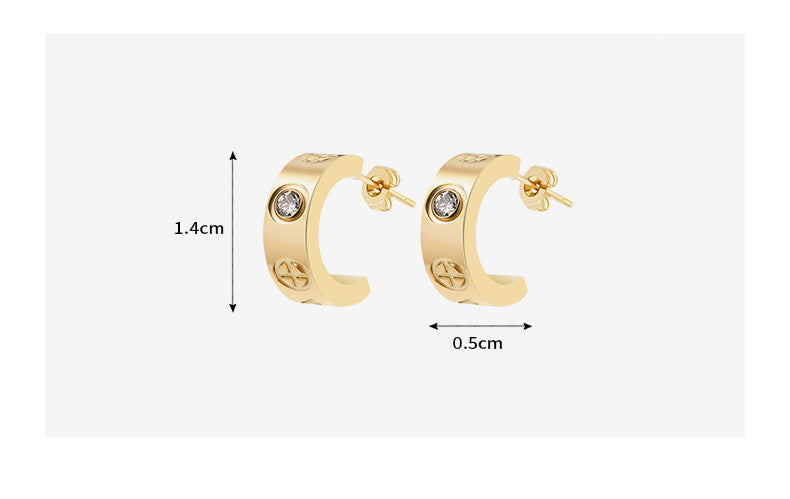 Gold Zircon Earrings