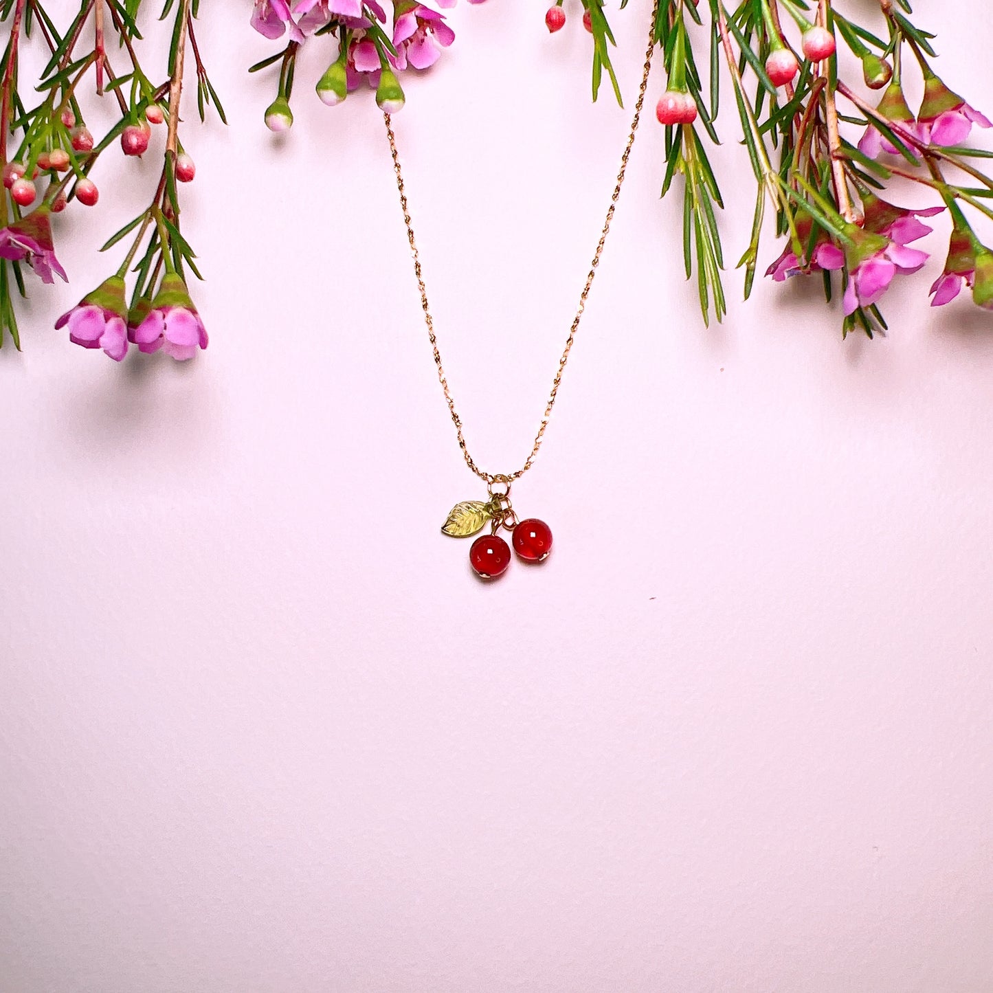 Glass Cherry Necklace