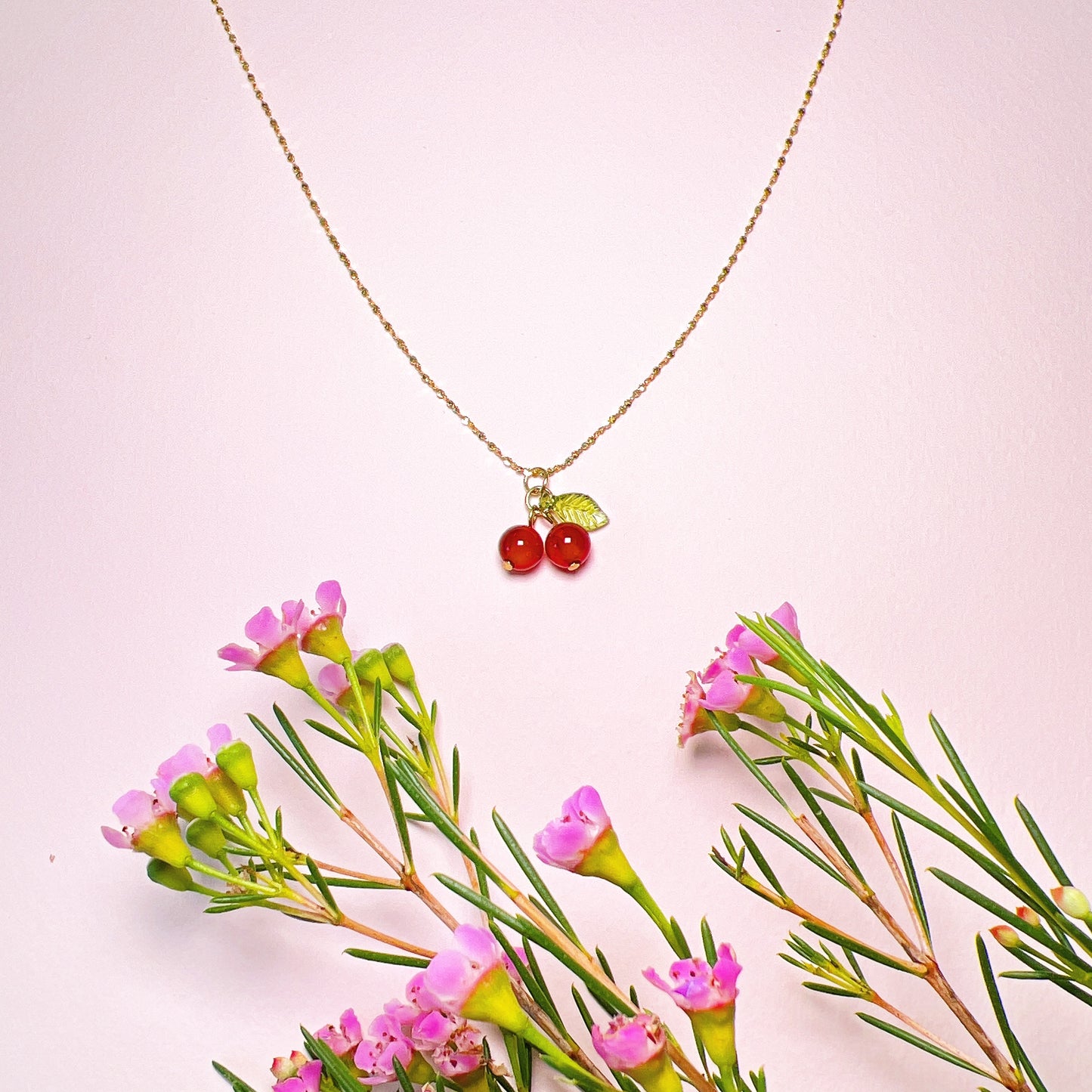 Glass Cherry Necklace