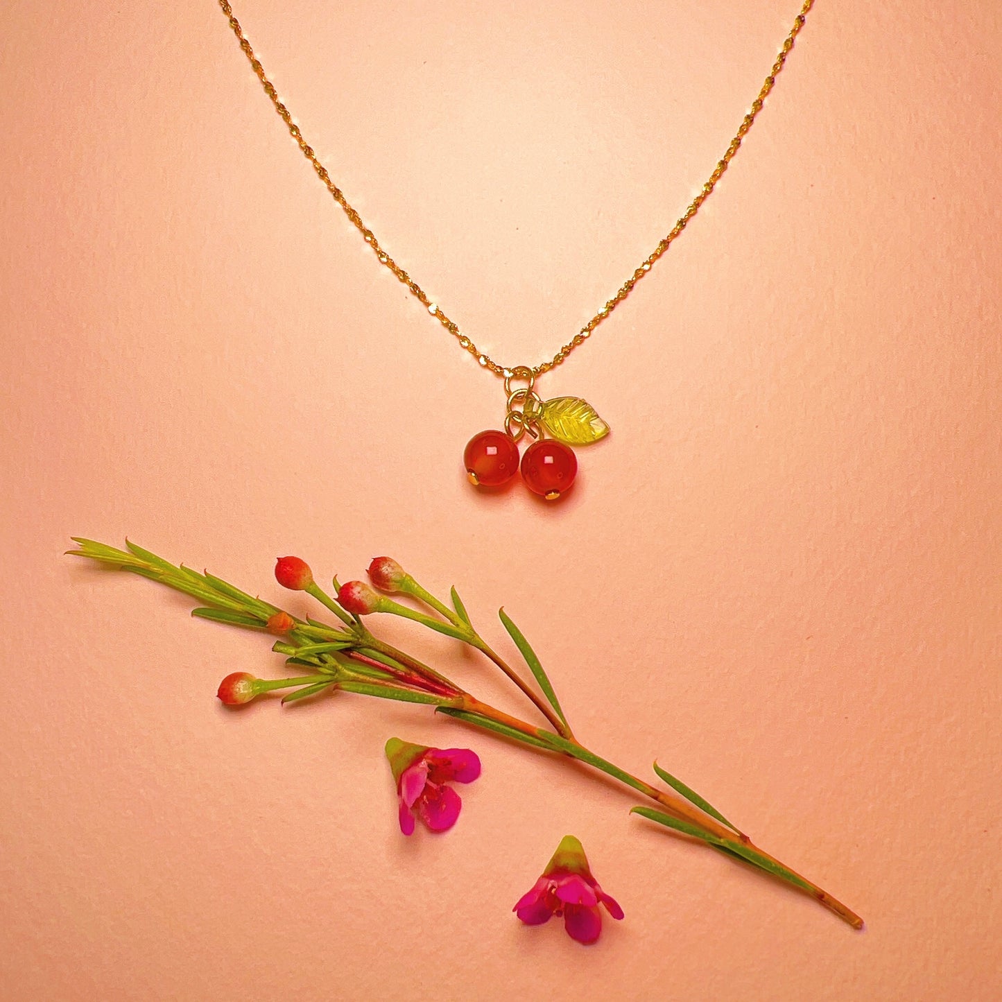 Glass Cherry Necklace