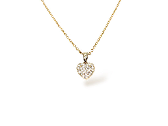 White Diamond Heart Pendant