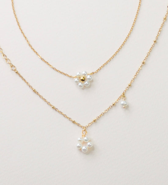 Mini Flower Pearl Necklace