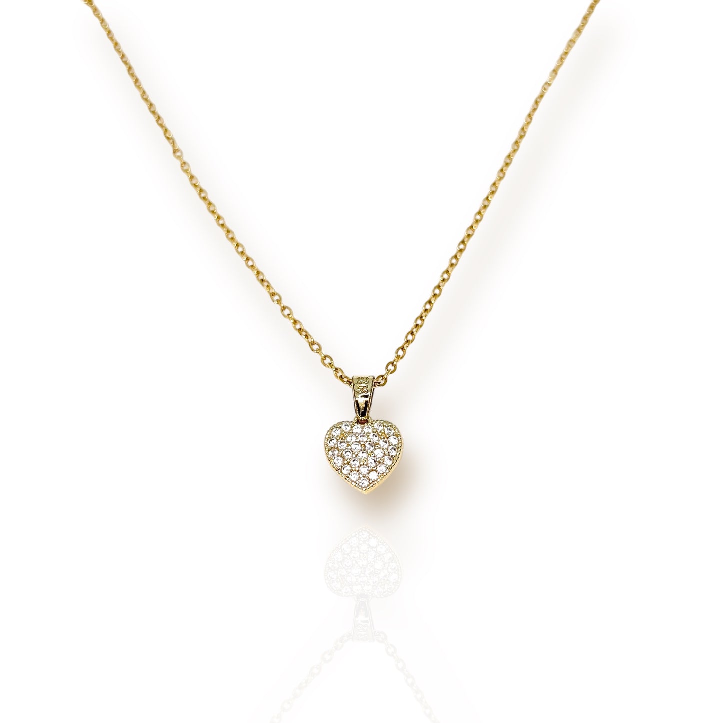 White Diamond Heart Pendant