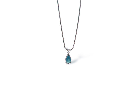 Crystal Tears Necklace - Aqua Blue