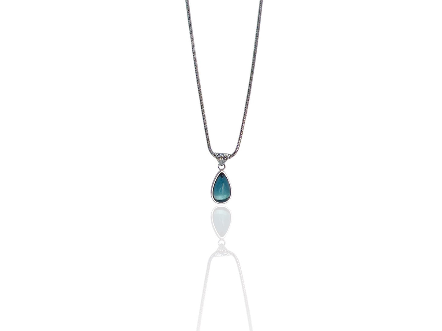 Crystal Tears Necklace - Aqua Blue