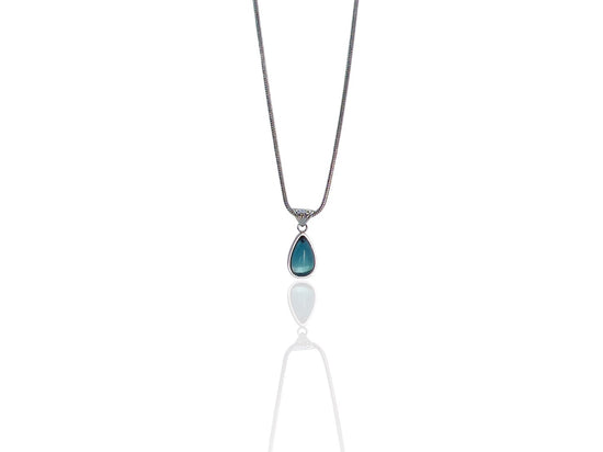 Crystal Tears Necklace - Aqua Blue