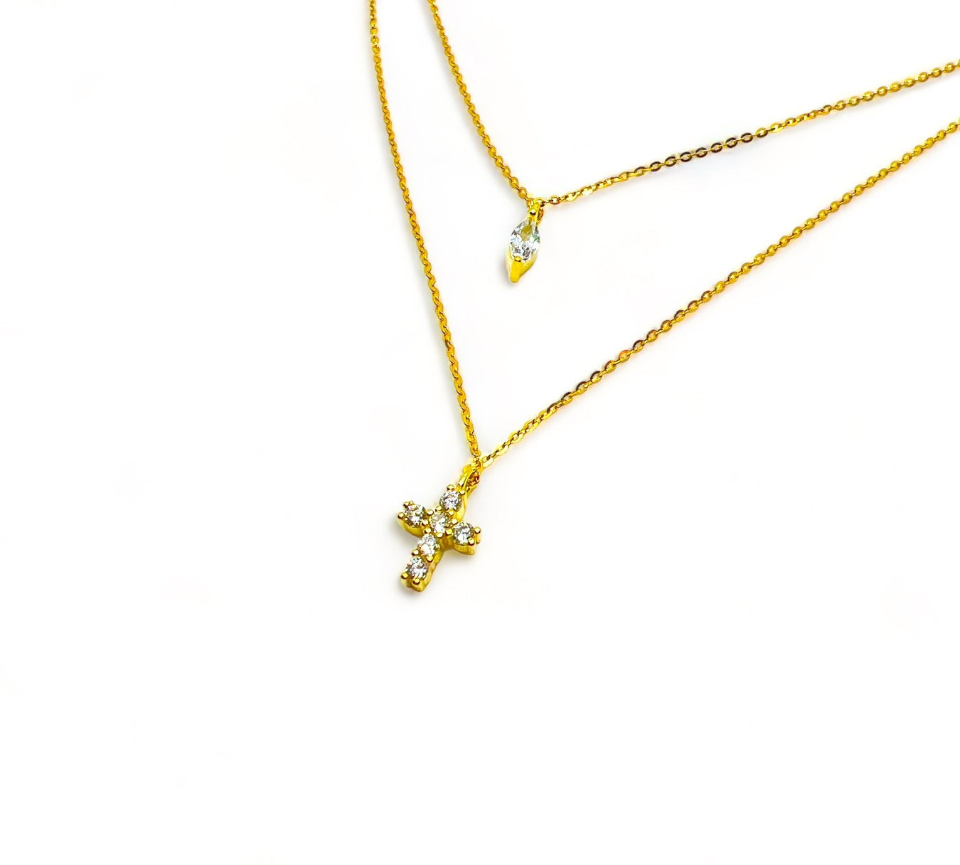 Mini Diamond Cross Necklace