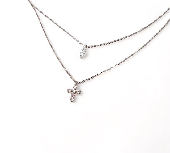 Mini Diamond Cross Necklace