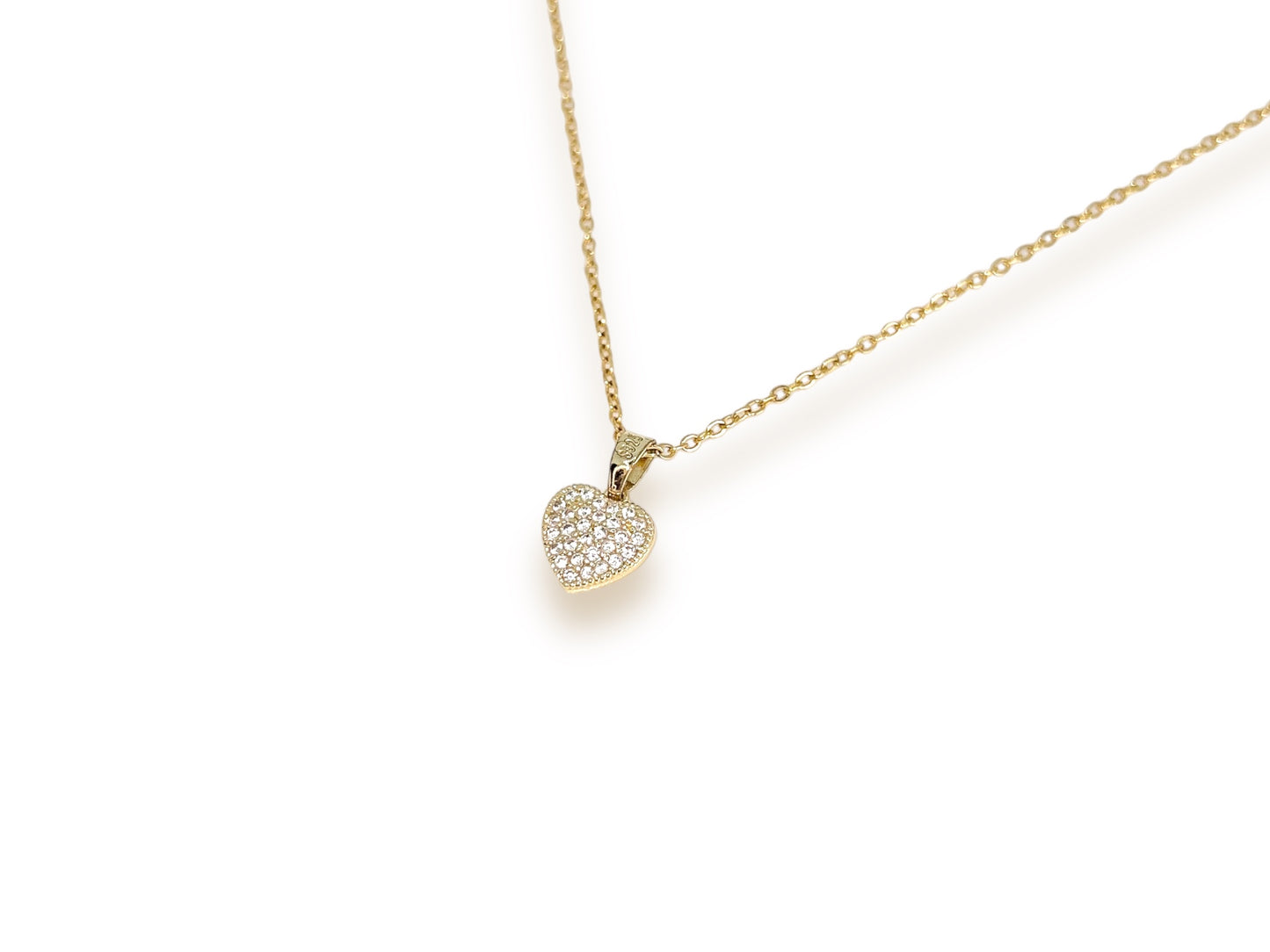 White Diamond Heart Pendant