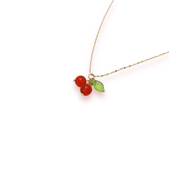 Glass Cherry Necklace