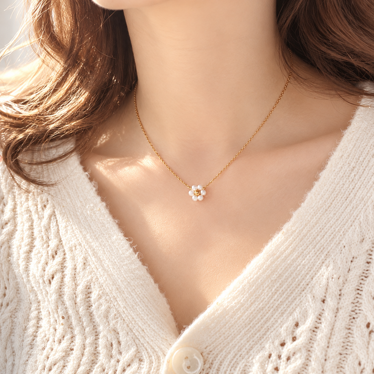 Mini Pearl Blossom Necklace