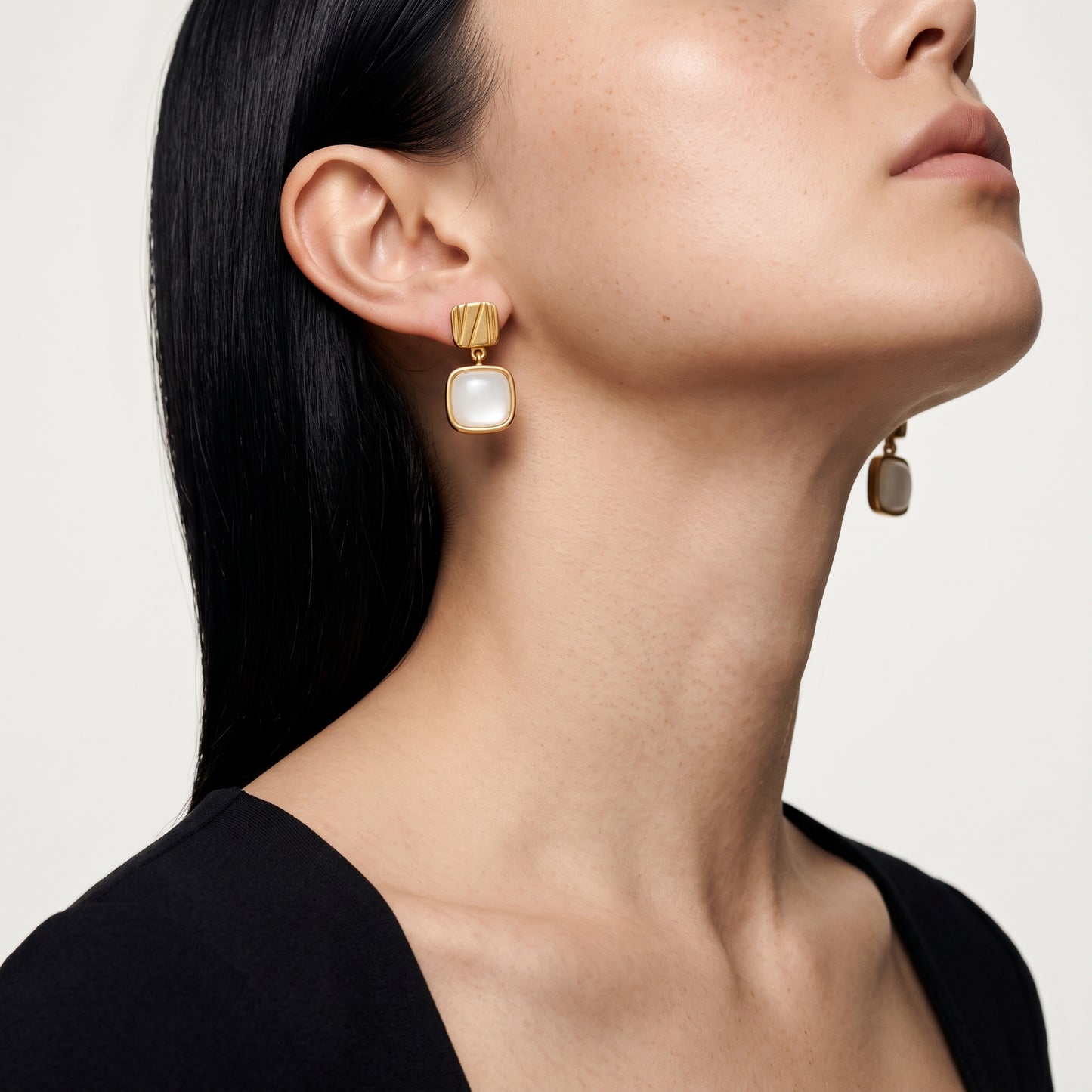 Cornerstone Earrings – Milk White