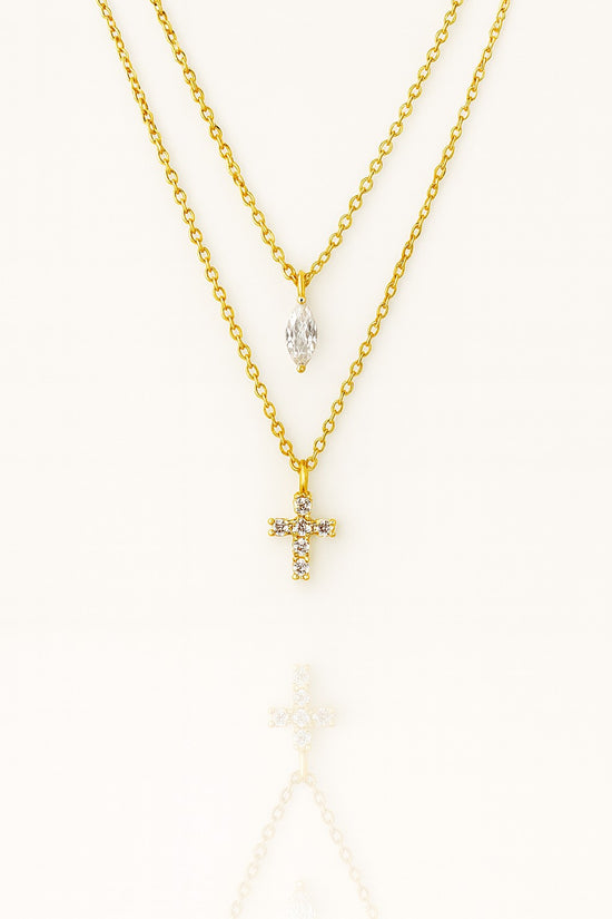 Mini Diamond Cross Necklace