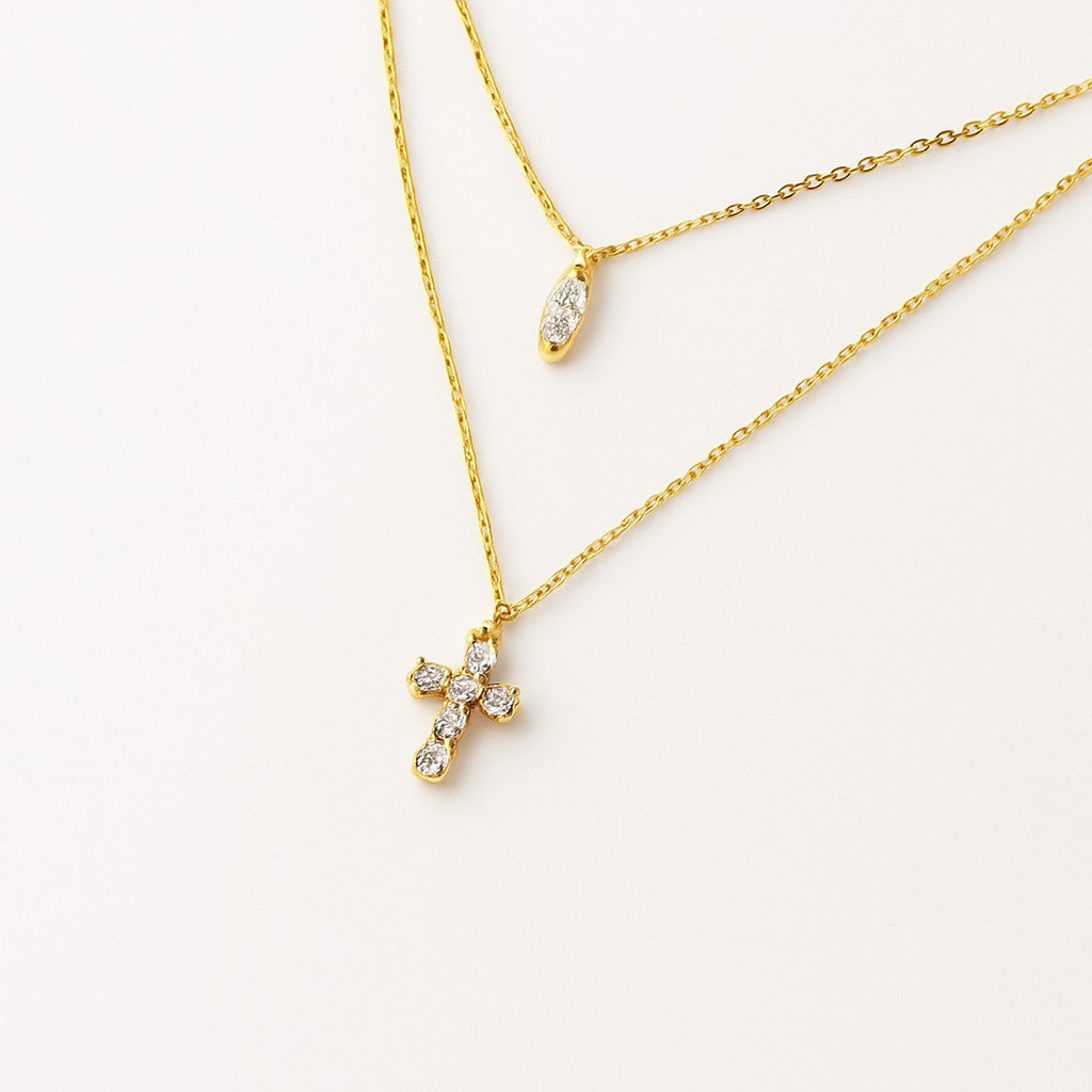 Mini Diamond Cross Necklace