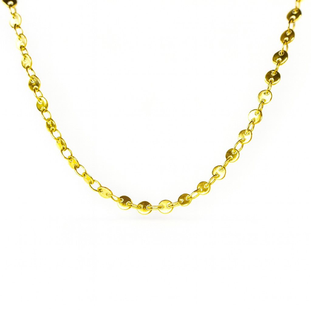 Soléa Gold Link Necklace Material: Brass Length: Adjustable by 1"
