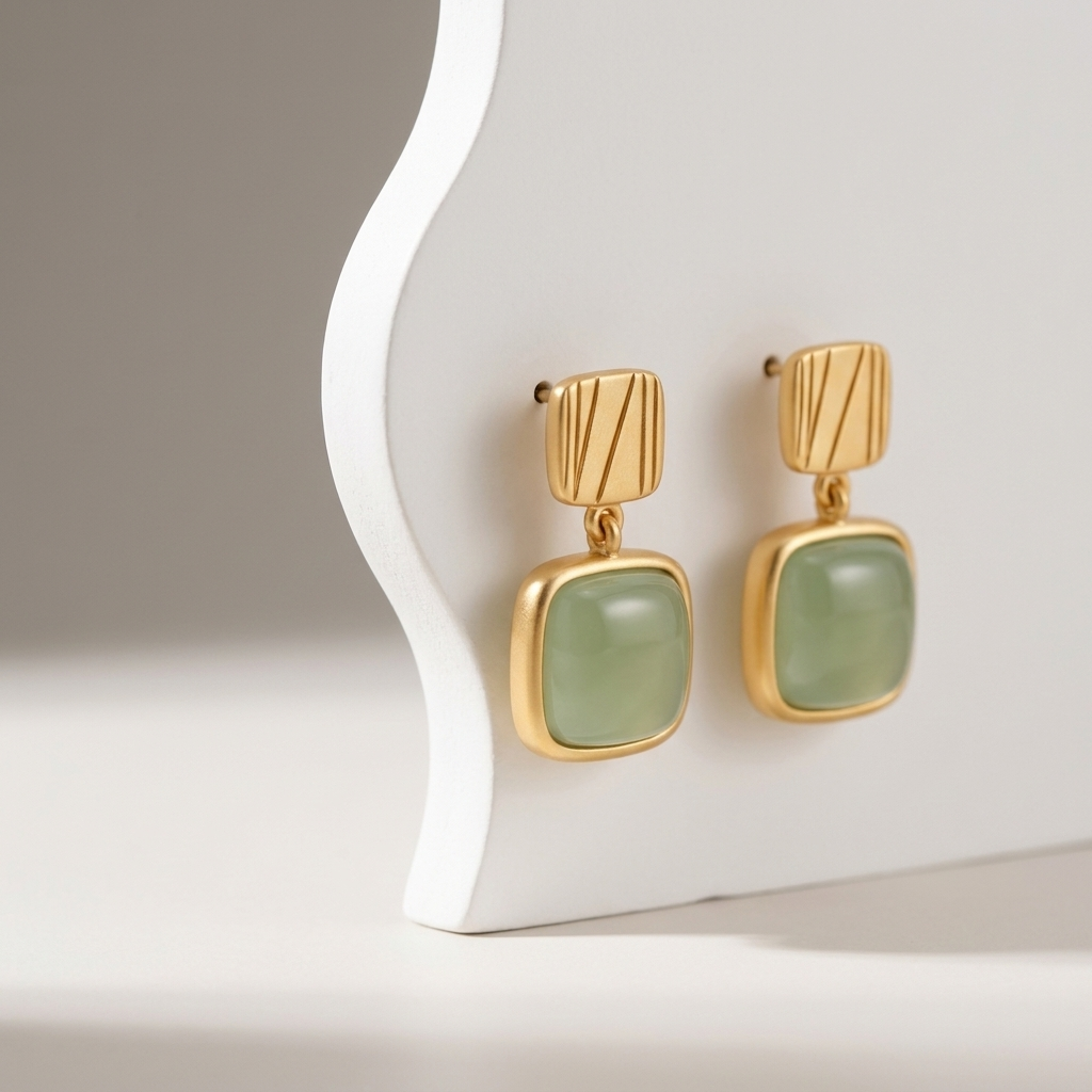 Cornerstone Earrings – Sage Green