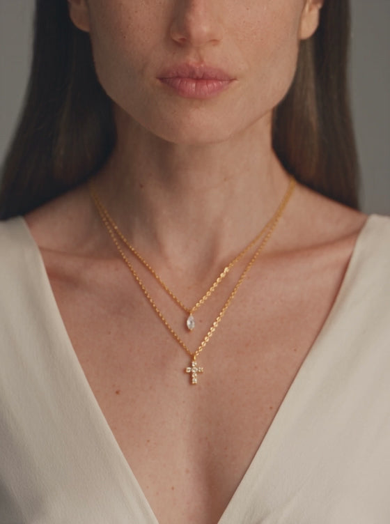 Mini Diamond Cross Necklace